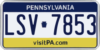 PA license plate LSV7853