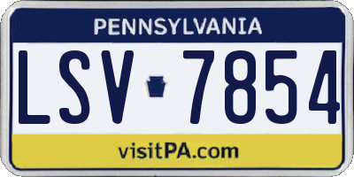 PA license plate LSV7854