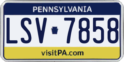 PA license plate LSV7858