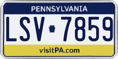 PA license plate LSV7859