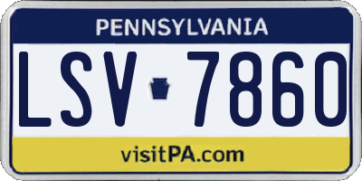 PA license plate LSV7860