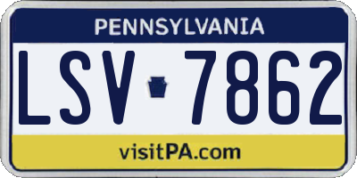 PA license plate LSV7862