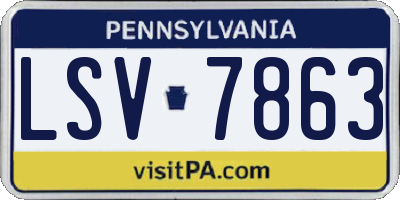 PA license plate LSV7863