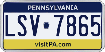 PA license plate LSV7865