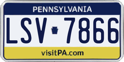 PA license plate LSV7866