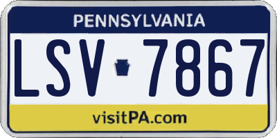 PA license plate LSV7867