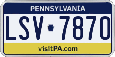 PA license plate LSV7870