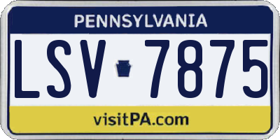 PA license plate LSV7875