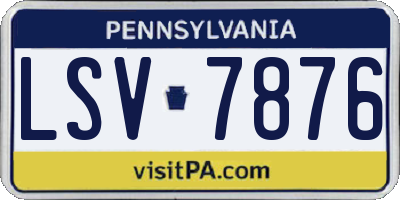 PA license plate LSV7876
