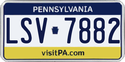 PA license plate LSV7882