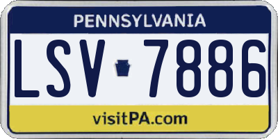 PA license plate LSV7886