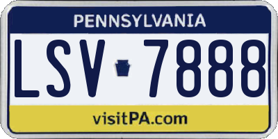 PA license plate LSV7888