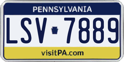 PA license plate LSV7889