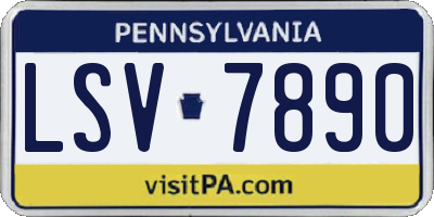 PA license plate LSV7890