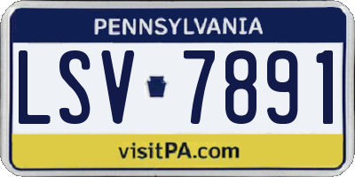 PA license plate LSV7891