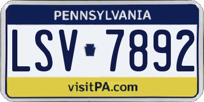PA license plate LSV7892