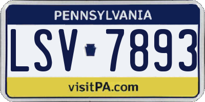 PA license plate LSV7893
