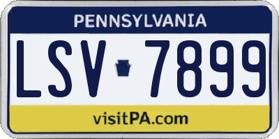 PA license plate LSV7899