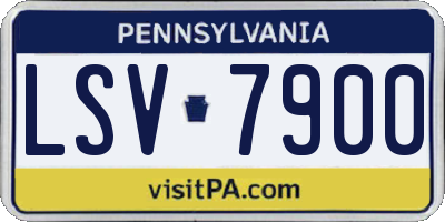 PA license plate LSV7900