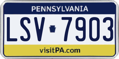 PA license plate LSV7903