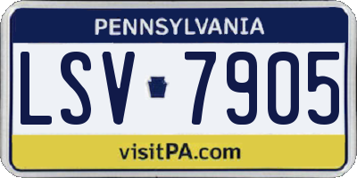 PA license plate LSV7905