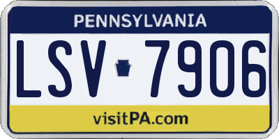 PA license plate LSV7906