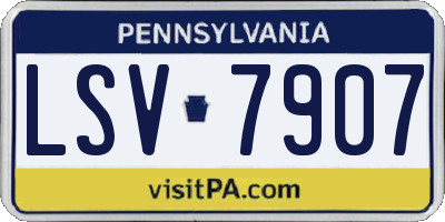PA license plate LSV7907