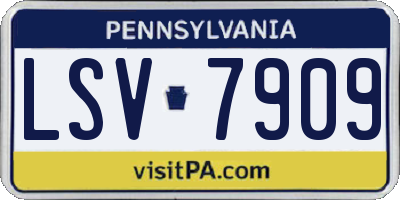 PA license plate LSV7909