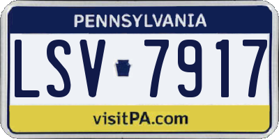 PA license plate LSV7917