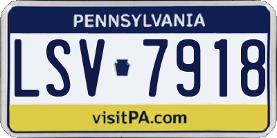 PA license plate LSV7918
