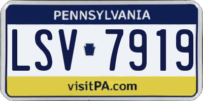 PA license plate LSV7919