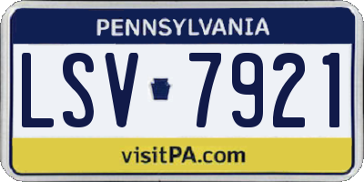 PA license plate LSV7921