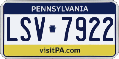PA license plate LSV7922