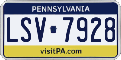 PA license plate LSV7928