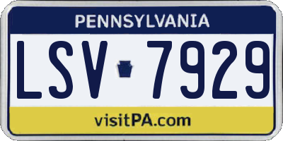 PA license plate LSV7929