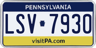 PA license plate LSV7930