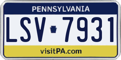 PA license plate LSV7931