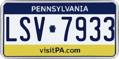 PA license plate LSV7933