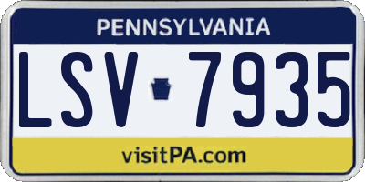 PA license plate LSV7935