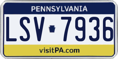 PA license plate LSV7936