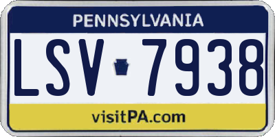 PA license plate LSV7938