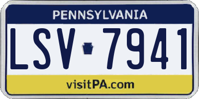 PA license plate LSV7941