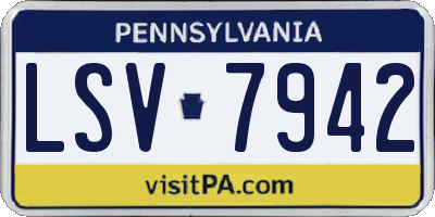 PA license plate LSV7942