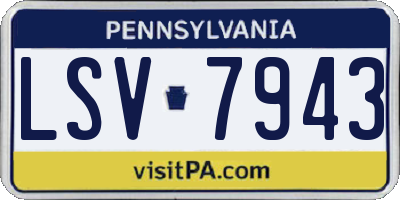 PA license plate LSV7943