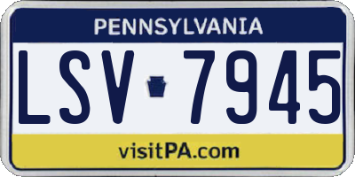 PA license plate LSV7945