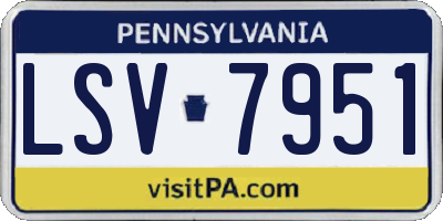 PA license plate LSV7951