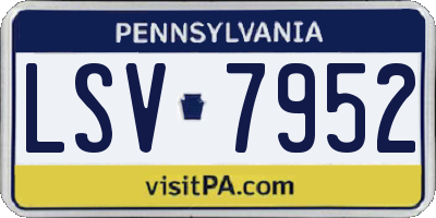 PA license plate LSV7952