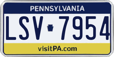 PA license plate LSV7954
