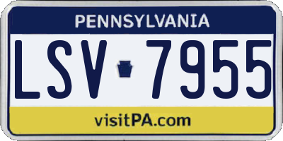 PA license plate LSV7955
