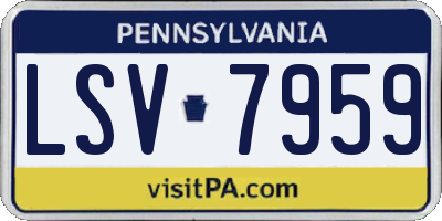 PA license plate LSV7959